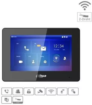 Dahua VTH5422HB-W Innenmonitor Hybrid 2-Draht Wi-Fi 7" schwarz (VTH5422HB-W)