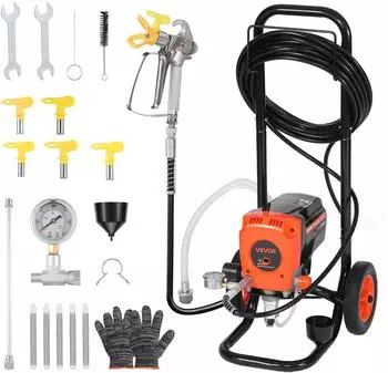 VEVOR Airless-Farbspritzgerät 900W 3300psi 1,78L/min auf Rädern (190C-L)