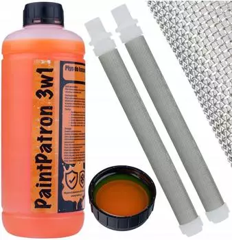 Rosfix PaintPatron Wartungsset Airless-Farbspritzgerät 1L Reiniger, 60 Mesh Filter (ZESTAW-703E-TX03)