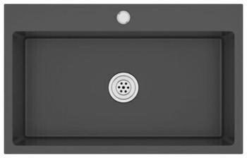vidaXL Kitchen sink stainless steel 70 x 44 x 20 cm black (51515)