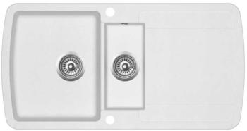 vidaXL Granite Kitchen Sink Double Basin 96 x 50 x 31 cm white (144855)