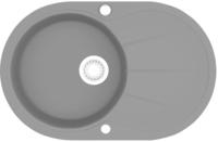 vidaXL Granitsp&uuml;le Einzelbecken Oval Grau
