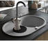 vidaXL Granitspüle Einzelbecken oval grau