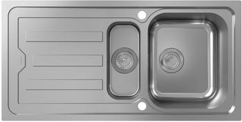Hansgrohe S440 Einbausp&uuml;le 101x51 cm mit automatischer Abtropffl&auml;che Edelstahl geb&uuml;rstet silber (43370800)