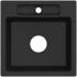 Becken mittig, Chromite, schwarz: Villeroy & Boch Siluet 50 S flat