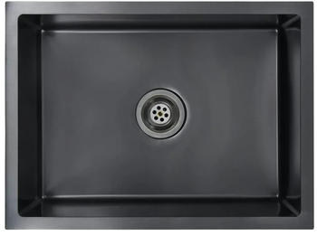 vidaXL Handgefertigte K&uuml;chensp&uuml;le Edelstahl 59 x 44 x 20 cm schwarz (145084)