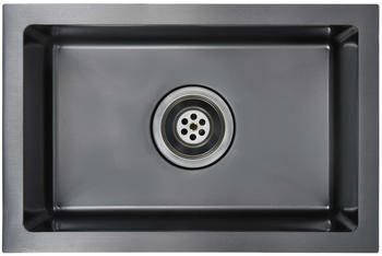 vidaXL Handmade Kitchen Sink Stainless Steel 44 x 29 x 20 cm Black