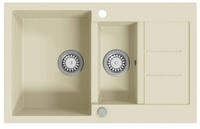 vidaXL Granitsp&uuml;le Doppelbecken Beige