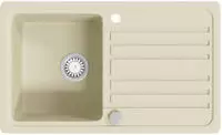 vidaXL Granitsp&uuml;le Einzelbecken Beige