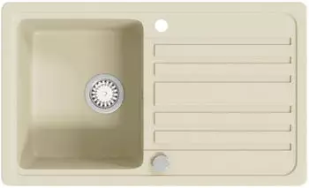 vidaXL Granitsp&uuml;le mit Abtropffl&auml;che Reversibel beige (144849)