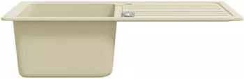 vidaXL Granitspüle mit Abtropffläche Reversibel beige (144849) – Robust und langlebig – Granitspüle für Ihre Küche