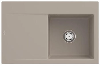 Villeroy & Boch Einbausp&uuml;le Subway Style 45 Classicline AM Almond mit Excenterbet&auml;tigung Becken rechts