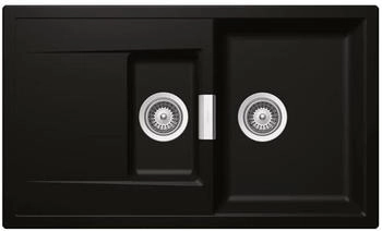 Schock Einbausp&uuml;le Cristadur Mono D-150 A Green Line Night NGT Exzenterbedienung