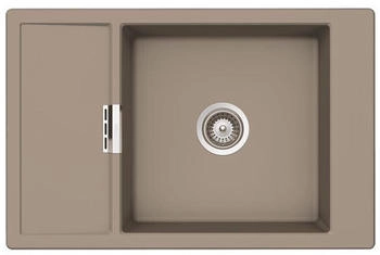 Schock Einbausp&uuml;le Cristadur Mono D-100 XS A mit Holzschneidbrett| Green Line Twilight TWI Exzenterbedienung
