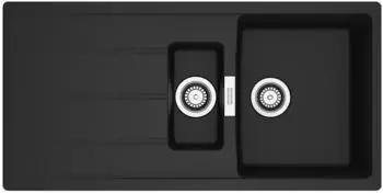 Franke Einbausp&uuml;le Centro 651-100 Fragranit Black Matt Drehknopfventil
