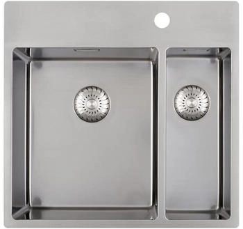 Caressi Einbauspüle CAPPR10 CAPP3415KR10 55 x 52 cm Edelstahl Hauptbecken links