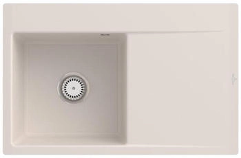 Villeroy & Boch Einbausp&uuml;le Subway Style 45 Flat fl&auml;chenb&uuml;ndig Classicline KR Crema (gl&auml;nzend) mit Handbet&auml;tigung Becken links