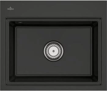 Villeroy & Boch Subway Style 60 S Flat R7 Pure Black Handbet&auml;tigung & Abtropfgitter Aluminium geb&uuml;rstet (33661FR7)