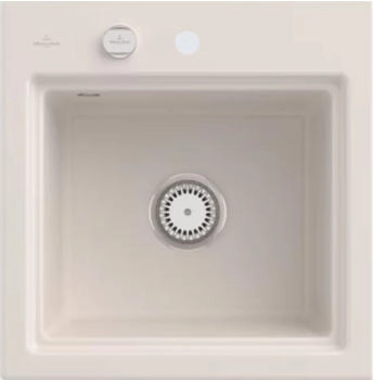 Villeroy & Boch Subway Style 50 S KR Crema glänzend Exzenterbetätigung & Abtropfgitter Anthracite (335A02KR)