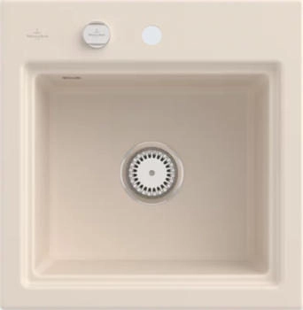 Villeroy & Boch Subway Style 50 S FU Ivory Exzenterbetätigung & Abtropfgitter Aluminium (335502FU)