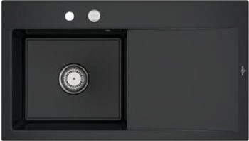 Villeroy & Boch Subway Style 50 Becken links Exzenterbetätigung R7 Pure Black (335202R7)