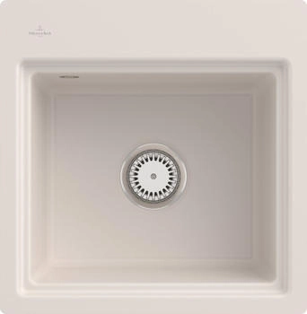 Villeroy & Boch Subway Style 50 S Flat KR Crema gl&auml;nzend Handbet&auml;tigung & Abtropfgitter Anthracite (335A1FKR)