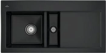 Villeroy & Boch Subway 60 Becken links Handbet&auml;tigung R7 Pure Black (677001R7)