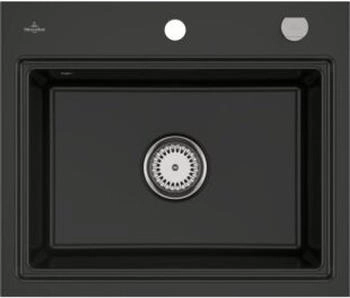 Villeroy & Boch Subway Style 60 S Flat R7 Pure Black Exzenterbet&auml;tigung & Abtropfgitter Aluminium geb&uuml;rstet (33662FR7)