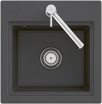 Villeroy & Boch Subway Style 50 S Flat J0 Chromite gl&auml;nzend Exzenterbet&auml;tigung & Abtropfgitter Anthracite (335A2FJ0)