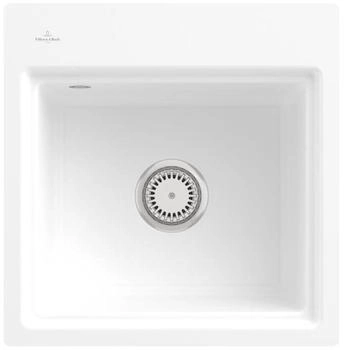 Villeroy & Boch Subway Style 50 S Flat RW Stone White Exzenterbet&auml;tigung & Abtropfgitter Anthracite (335A2FRW)