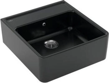 Villeroy & Boch Einzelbecken Handbetätigung R7 Pure Black (632061R7)