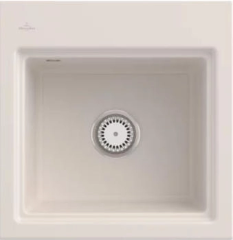 Villeroy & Boch Subway Style 50 S KR Crema glänzend Handbetätigung & Abtropfgitter Anthracite (335A01KR)