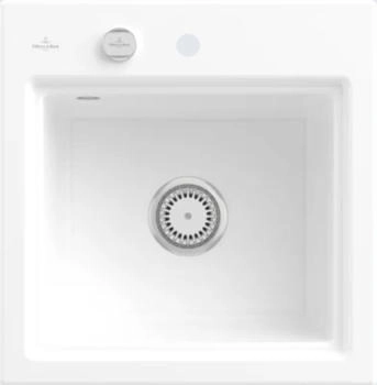 Villeroy & Boch Subway Style 50 S R1 Weiß Alpin glänzend Exzenterbetätigung & Abtropfgitter Anthracite (335A02R1)