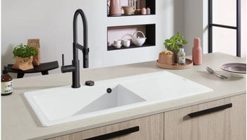 Villeroy & Boch Subway Style 60 Becken links Excenterbedienung Premiumline R7 Pure Black (336202R7)