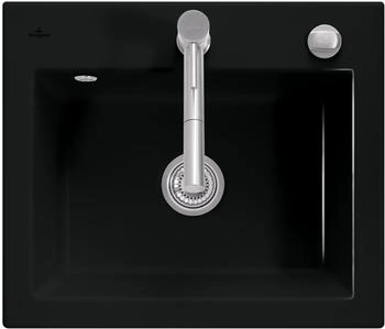 Villeroy & Boch Subway 60 S Keramiksp&uuml;le Pure Black mit Excenterbet&auml;tigung (330902R7)