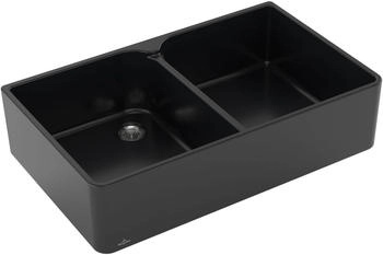 Villeroy & Boch Spülstein 90 X Keramikspüle Pure Black mit Handbetätigung (639001R7)