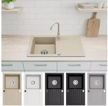 Faizee Möbel Granitspüle Athena 75 × 44 beige