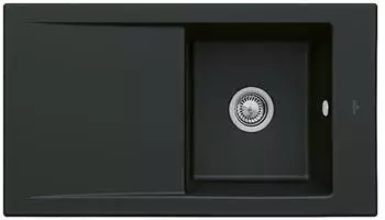 Villeroy & Boch Timeline 50 Flat K&uuml;chensp&uuml;le 865x475mm Pure Black (33071FR7)