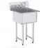 VEVOR Gewerblicher Spültisch Edelstahl mit Wasserhahn 533,4x457x1041mm