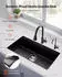 VEVOR Granit-Küchenspüle Einzelbecken Einbau 762x457x230mm, Schwarz (CS762457)