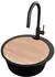 Primagran Pisa Max Runde Granitspüle 1 Becken, Schwarz, 53x53cm (MA5-N-20)