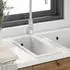 vidaXL Küchenspüle Granit Weiß 21x44x14cm (4012358)