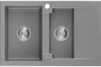 Mexen Gaspar Granitspüle 1,5 Becken mit Abtropffläche 737x475mm, Grau (6507731505-71)