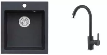 Alveus Boogie Aufsatzwanne Granit Schwarz 50x45cm (9812091)