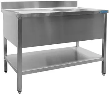 Saro Spültisch 1 Becken links 1800x600x850mm Grundboden und Aufkantung (465-3020)