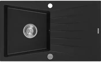 Mexen Cesar Granit-Spüle 1-Becken mit Abtropffläche 775x470mm, schwarz (6514771010-77)