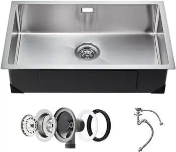 VEVOR Uimoso K&uuml;chensp&uuml;le Einzelbecken Edelstahl 70x43x19cm Unterbau (U704319RS0)