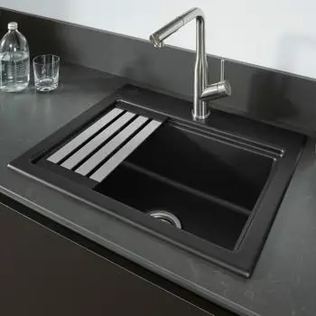 Villeroy & Boch Subway Style 60 S K&uuml;chensp&uuml;le 600x510mm Pure Black (336601R7)