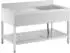 Royal Catering Spültisch Edelstahl 1 Becken 510x520x245mm mit Regal 140x70cm (RCSSS-140X70-S)