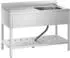 Royal Catering Gastro-Spülbecken 1 Becken 120x60cm Edelstahl mit Regal (RCSSS-120X60-S)